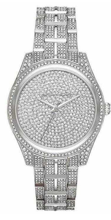 Michael Kors Lauryn Analog Crystals Silver Dial Silver Steel Strap Watch For Women - MK3717 Authentic Buy Shop Now
