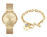 Michael Kors Pyper Quartz Gold Dial Gold Mesh Strap Watch For Women - MK4339 Authentic Buy Shop Now