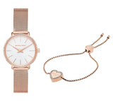 Michael Kors Pyper Quartz Mother of Pearl White Dial Rose Gold Mesh Strap Watch For Women - MK4588 Authentic Buy Shop Now