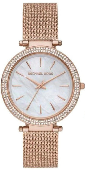 Michael Kors Darci Quartz Mother of Pearl White Dial Rose Gold Mesh Bracelet Watch For Women - MK4519 Authentic Buy Shop Now