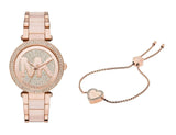 Michael Kors Parker Pink Dial Pink Steel Strap Watch for Women - MK6176 Authentic Buy Shop Now