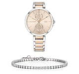 Tommy Hilfiger Angela Chronograph Pink Dial Two Tone Steel Strap Watch for Women - 1782127 Authentic Buy Shop Now
