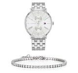 Tommy Hilfiger Jenna Quartz White Dial Silver Steel Strap Watch for Women - 1782068 Authentic Buy Shop Now