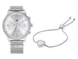 Tommy Hilfiger Blake Diamonds Silver Dial Silver Mesh Bracelet Watch for Women - 1782301 Authentic Buy Shop Now
