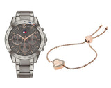 Tommy Hilfiger Haven Chronograph Quartz Grey Dial Grey Steel Strap Watch For Women - 1782196 Authentic Buy Shop Now