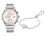 Tommy Hilfiger Blake Pink Dial Silver Steel Strap Watch for Women - 1781904 Authentic Buy Shop Now