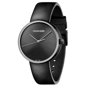 Calvin Klein Full Moon Black Dial Black Leather Strap Watch for Women - K8Y231C1 Authentic Buy Shop Now