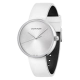 Calvin Klein Full Moon White Dial White Leather Strap Watch for Women - K8Y231L6 Authentic Buy Shop Now