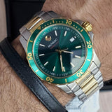 Movado Series 800 Green Dial Two Tone Steel Strap Watch for Men - 2600147 Authentic Buy Shop Now