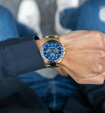 Maserati SFIDA Analog Blue Dial Gold Stainless Steel Watch For Men - R8873640008 Authentic Buy Shop Now