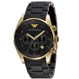 Emporio Armani Sportivo Quartz Black Dial Black Steel Strap Watch For Men - AR8023 Authentic Buy Shop Now