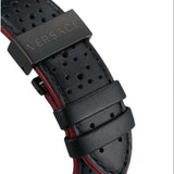 Versace V-Racer Aion Chronograph Black Dial Black Leather Strap Watch for Men - VBR030017 Authentic Buy Shop Now