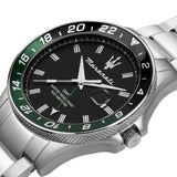 Maserati SFIDA Chronograph Black Dial Silver Steel Strap Watch For Men - R8853140005 Authentic Buy Shop Now