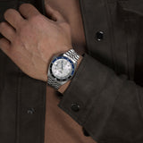 Seiko 5 Sports SKX GMT Automatic Sky Blue Dial Silver Steel Strap Watch For Men - SSK033K1 Authentic Buy Shop Now