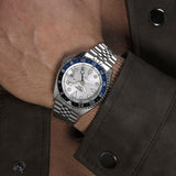Seiko 5 Sports SKX GMT Automatic Sky Blue Dial Silver Steel Strap Watch For Men - SSK033K1 Authentic Buy Shop Now