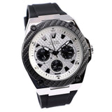 Guess Legacy White Dial Black Rubber Strap Watch For Men - W1049G3 Authentic Buy Shop Now