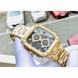 Fossil Inscription Multifunction Black Dial Gold Steel Strap Watch for Men - BQ2656 Authentic Buy Shop Now