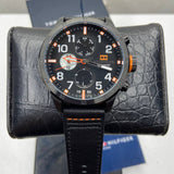 Tommy Hilfiger Trent Multifunction Black Dial Black Leather Strap Watch for Men - 1791136 Authentic Buy Shop Now