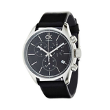 Calvin Klein Masculine Chronograph Black Dial Black Leather Strap Watch for Men - K2H27102 Authentic Buy Shop Now
