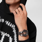 Philipp Plein The $kull Diver Black Dial Two Tone Steel Strap Watch For Men- PWOAA0822 Authentic Buy Shop Now