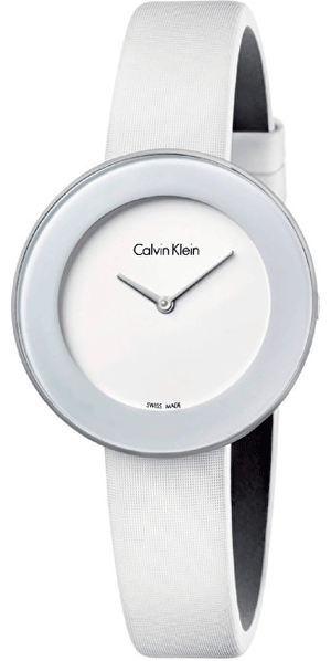 Calvin Klein Chic White Dial White Leather Strap Watch for Women - K7N23TK2 Authentic Buy Shop Now