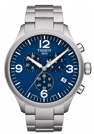 Tissot T Sport Chrono XL Chronograph Blue Dial Silver Steel Strap Watch For Men - T116.617.11.047.00 Authentic Buy Shop Now