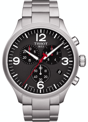 Tissot Chrono XL Black Dial Silver Steel Strap Watch For Men - T116.617.11.057.00 Authentic Buy Shop Now