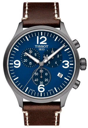 Tissot Chrono XL Blue Dial Brown Leather Strap Watch For Men - T116.617.36.047.00 Authentic Buy Shop Now