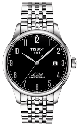 Tissot Le Locle Powermatic 80 Black Dial Silver Steel Strap Watch For Men - T006.407.11.052.00 Authentic Buy Shop Now