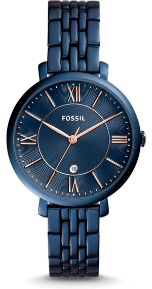 Fossil Jacqueline Blue Dial Blue Steel Strap Watch for Women - ES4094 Authentic Buy Shop Now