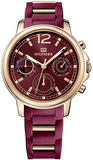Tommy Hilfiger Claudia Red Dial Two Tone Steel Strap Watch for Women - 1781744 Authentic Buy Shop Now