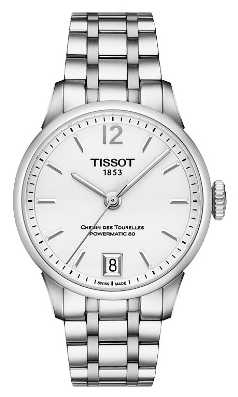 Tissot Chemin Des Tourelles Powermatic 80 Lady White Dial Silver Steel Strap Watch For Women - T099.207.11.037.00 Authentic Buy Shop Now
