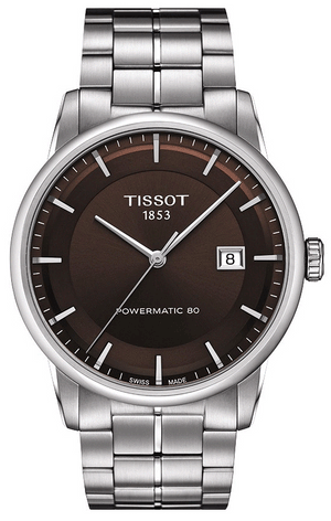 Tissot Luxury Powermatic 80 Brown Dial Silver Steel Strap Watch For Men - T086.407.11.291.00 Authentic Buy Shop Now