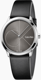 Calvin Klein Minimal Grey Dial Black Leather Strap Watch for Men - K3M221C3 Authentic Buy Shop Now