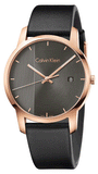 Calvin Klein City Quartz Grey Dial Black Leather Strap Watch for Men - K2G2G6C3 Authentic Buy Shop Now