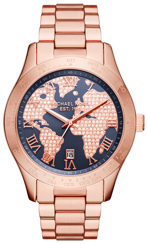 Michael Kors Layton Rose Gold Dial Rose Gold Steel Strap Watch for Women - MK6395 Authentic Buy Shop Now