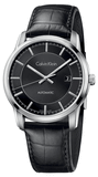 Calvin Klein Infinity Automatic Black Dial Black Leather Strap Watch for Men - K5S341C1 Authentic Buy Shop Now