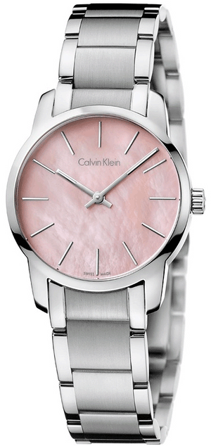 Calvin Klein City Pink Mother of Pearl Dial Stainless Steel Strap Watch For Women - K2G2314E Authentic Buy Shop Now