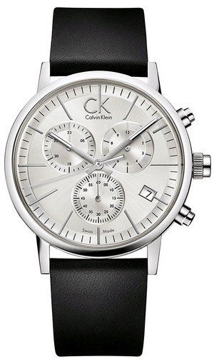 Calvin Klein Post Minimal White Dial Black Leather Strap Watch for Men - K7627120 Authentic Buy Shop Now