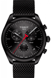 Tissot T Classic PR 100 Chronograph Black Dial Black Mesh Bracelet Watch For Men - T101.417.33.051.00 Authentic Buy Shop Now