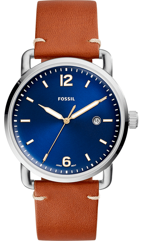 Fossil Commuter Blue Dial Blue Leather Strap Watch for Men - FS5325 Authentic Buy Shop Now