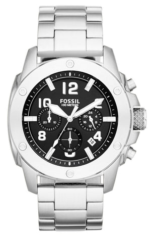 Fossil Modern Machine Black Dial Silver Steel Strap Watch for Men - FS4926 Authentic Buy Shop Now