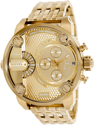 Diesel Big Daddy Analog Gold Dial Gold Stainless Steel Watch For Men - DZ7287 Authentic Buy Shop Now