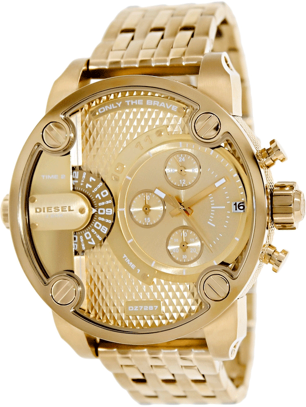 Diesel Big Daddy Analog Gold Dial Gold Stainless Steel Watch For Men - DZ7287 Authentic Buy Shop Now