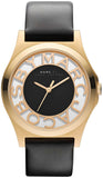 Marc Jacobs Henry Skeleton Black Dial Black Leather Strap Watch for Women - MBM1246 Authentic Buy Shop Now