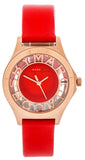 Marc Jacobs Henry Skeleton Red Dial Red Leather Strap Watch for Women - MBM1338 Authentic Buy Shop Now