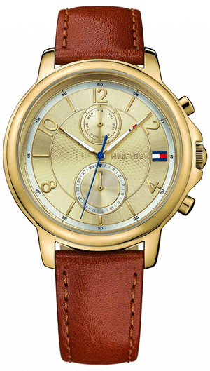 Tommy Hilfiger Claudia Rose Gold Dial Brown Leather Strap Watch for Women - 1781818 Authentic Buy Shop Now