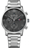 Tommy Hilfiger Kane Chronograph Grey Dial Silver Steel Strap Watch for Men - 1791397 Authentic Buy Shop Now