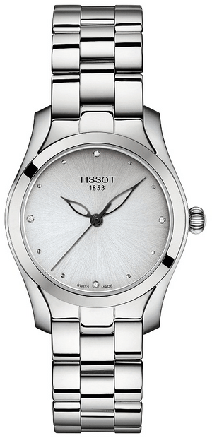 Tissot T Wave Diamonds White Dial Silver Steel Strap Watch For Women - T112.210.11.036.00 Authentic Buy Shop Now