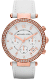 Michael Kors Parker White Diamonds Dial White Leather Strap Watch for Women - MK2281 Authentic Buy Shop Now